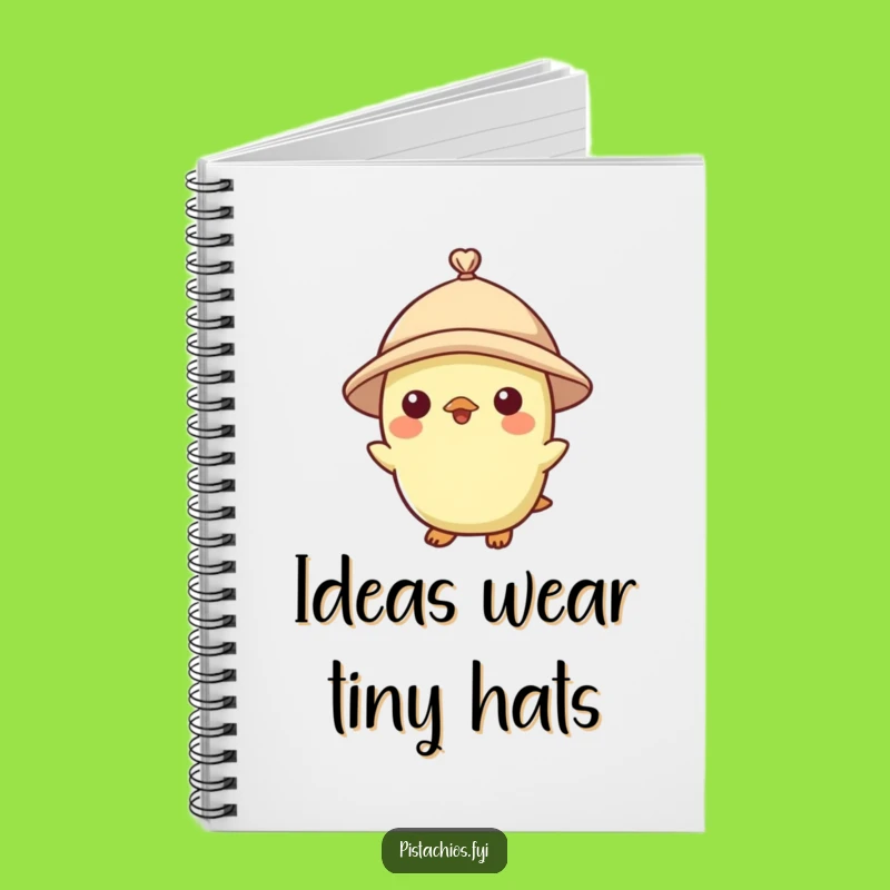 Funny Pistachio Character Tiny Hat Notebook - Jot Down Ideas with Nutty Style, Gift