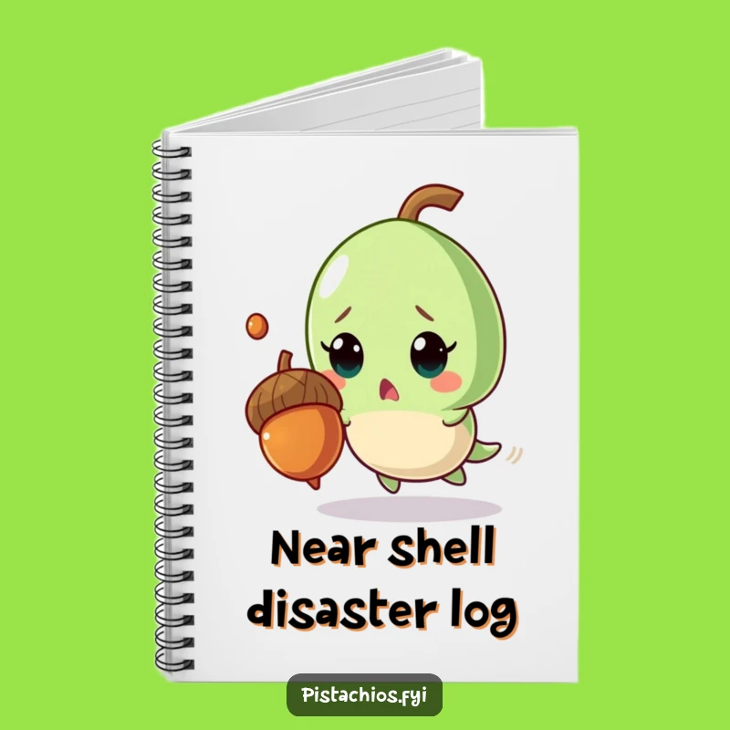 Funny Pistachio Notebook: Surprised Acorn Dodge Notes