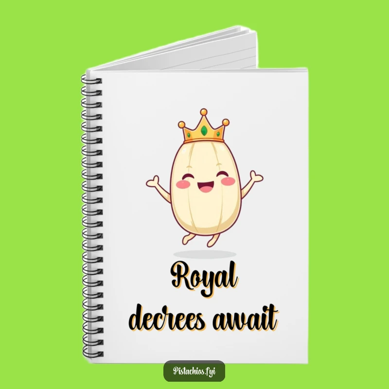 Funny Royal Pistachio Journal - Happy Character Note-Taking Gift