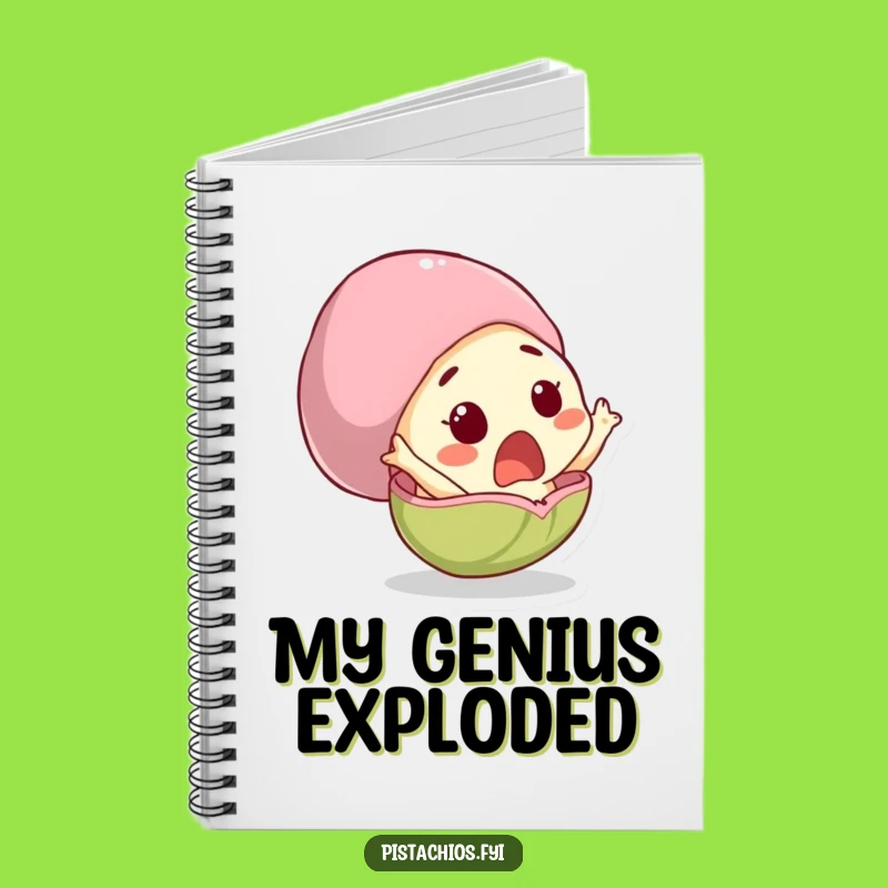 Funny Surprised Pistachio Notebook, Hilarious Nutty Journal, Perfect Gift