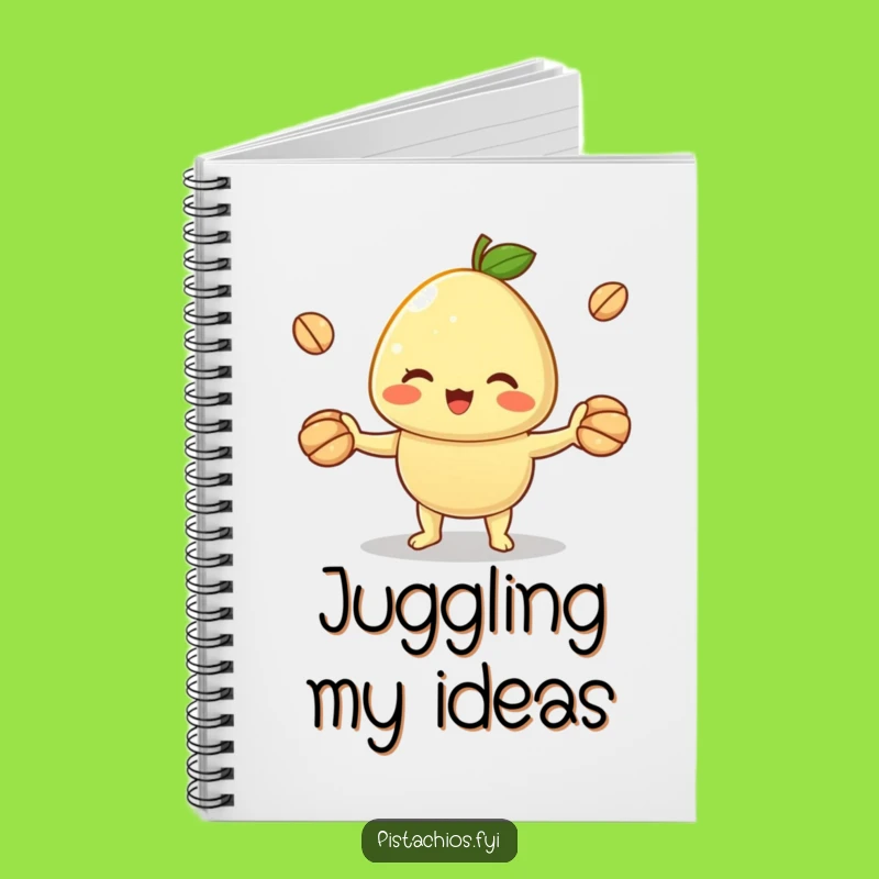 Funny Cheerful Pistachio Juggling Notebook: Jot Down Ideas with Hilarious Skill