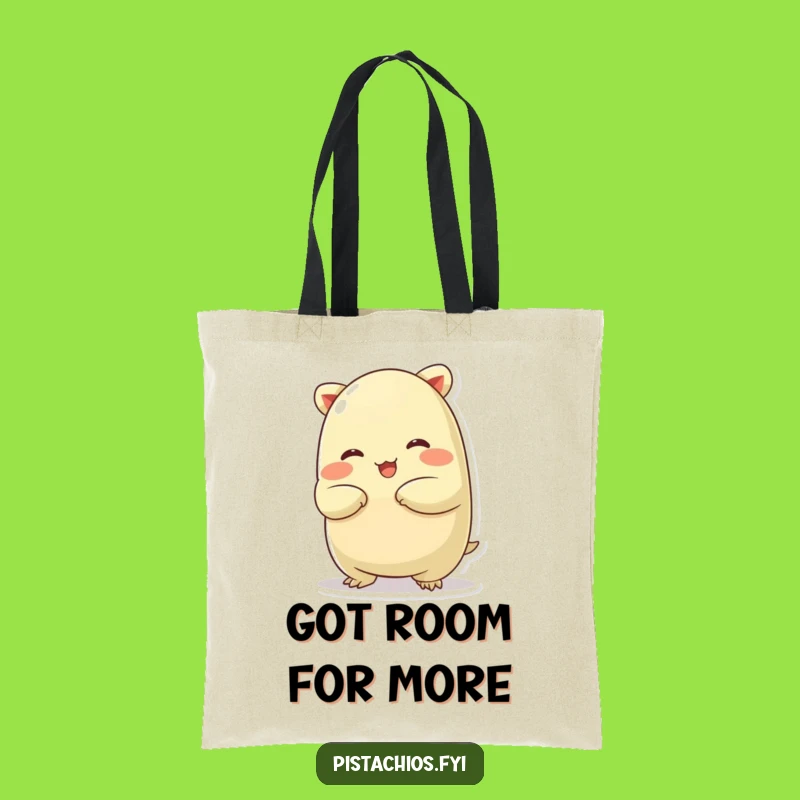 Funny Chubby Pistachio Tote Bag: Silly Stretchy Nut, The Perfect Funny Gift Accessory!