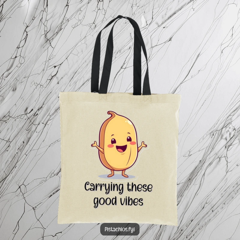 Funny Tote Bag: A delighted nut character performing an energetic shimmy, great for shopping or carrying daily essentials with flair.