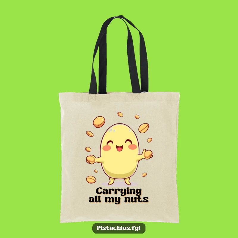 Funny Pistachio Juggling Nuts Tote Bag: Carry Your Laughs in Style