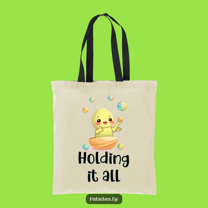 Funny Pistachio Juggling Tote Bag - Hilarious Bag for Skilled Snack Lovers