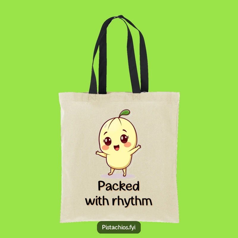 Funny Dancing Pistachio Tote Bag - Cheerful Character Carryall
